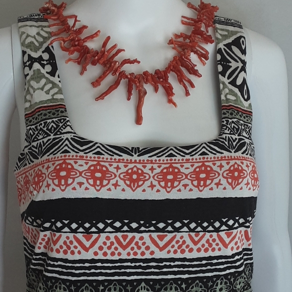 LOFT Riverwalk Fit and Flare Abstract Stripe Print Sleeveless Dress Sz 2 - Picture 2 of 9